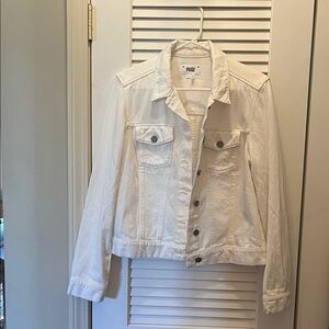 PAIGE White Denim Trucker Jacket